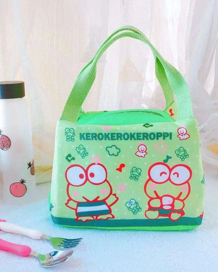 Sanrio Character Cozy Lunch Bag - Cute Insulated Tote Featuring Keroppi, My Melody & Badtz Maru for School and Office