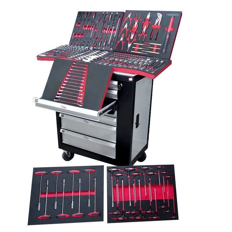 Customizable 260-Piece Auto Tool Trolley Cabinet for Ultimate Organization