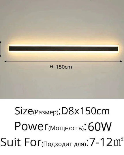 Modern Black LED Nordic Wall Sconce with Remote for Indoor and Outdoor Ambiance