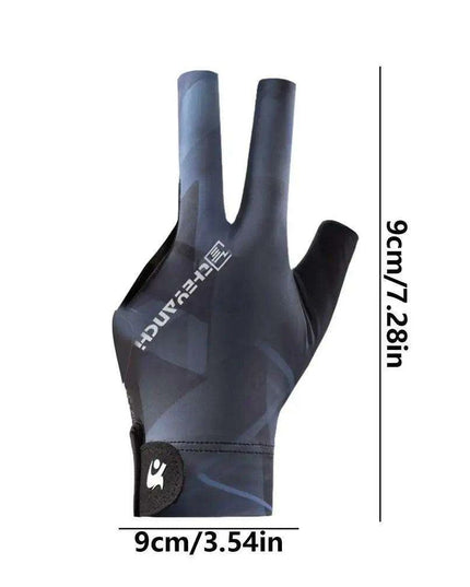 Left-Handed Billiards Glove - Three-Finger Design for Superior Performance