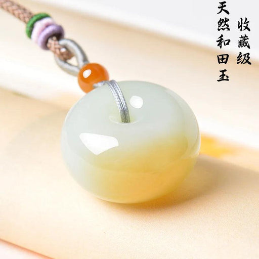 Natural Hetian Jade Hand-Carved Lucky Pendant Necklace