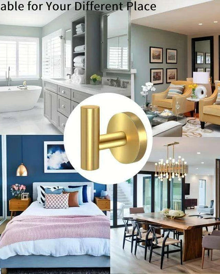 Set of 4 Opulent Gold Stainless Steel Towel Hooks for Stylish Bathroom Organization