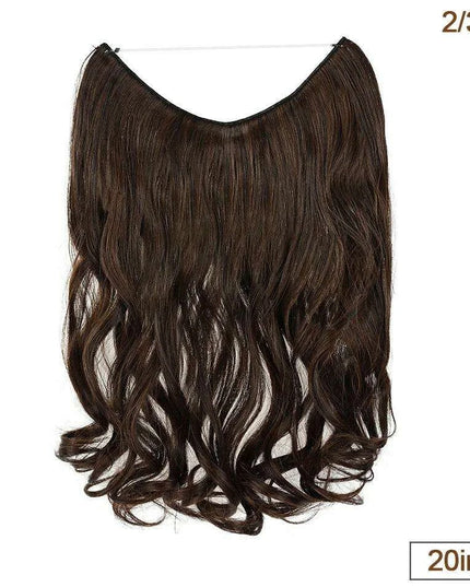 20-Inch Versatile Adjustable Invisible Wire Hair Extensions - Curly and Sleek Options