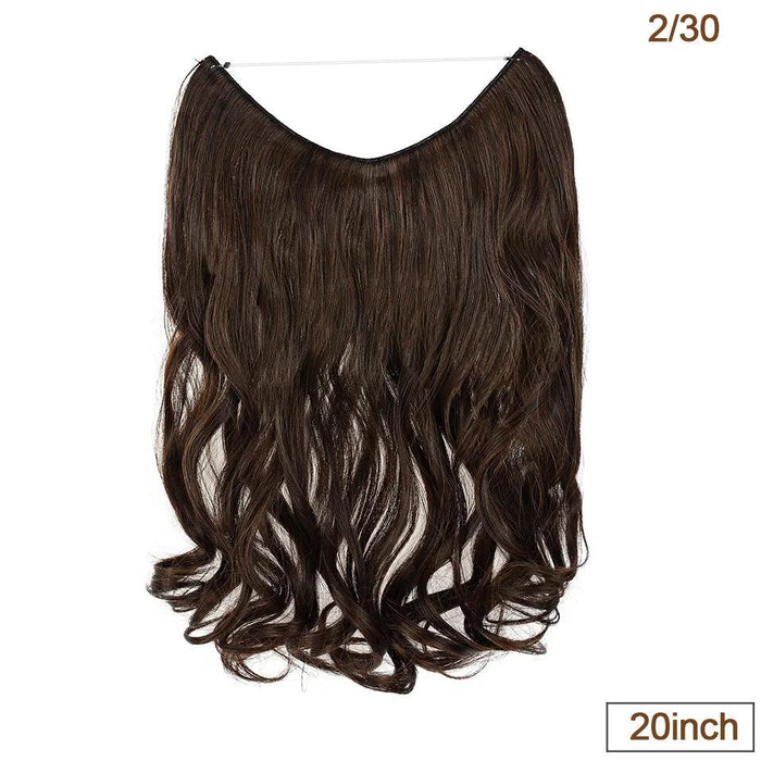 20-Inch Versatile Adjustable Invisible Wire Hair Extensions - Curly and Sleek Options