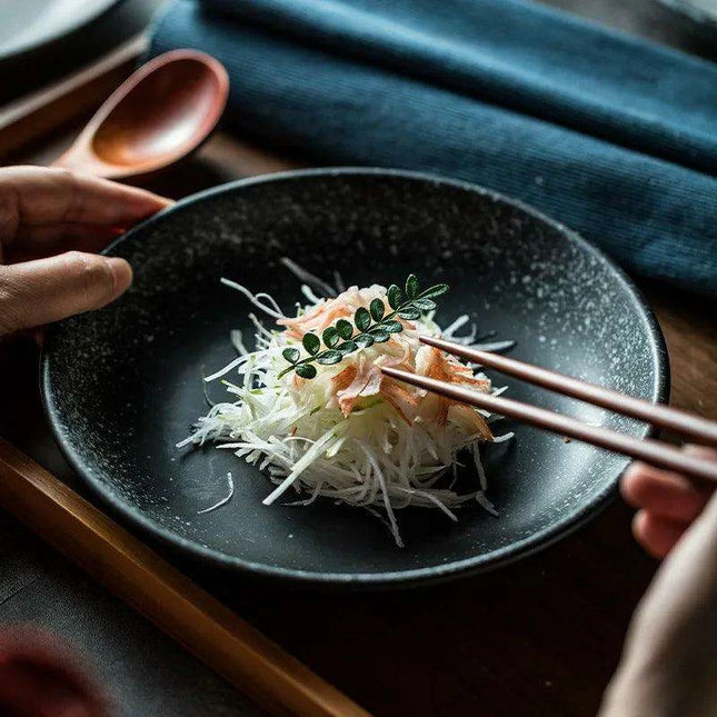 Sleek Japanese-Style Deep Ceramic Serving Bowls for Soups, Salads, and Rice Dishes