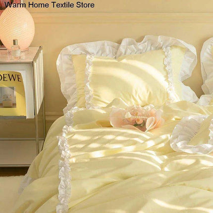 Sumptuous Korean-Style Washed Cotton Bedding Ensemble with Elegant Envelope Pillowcase Design