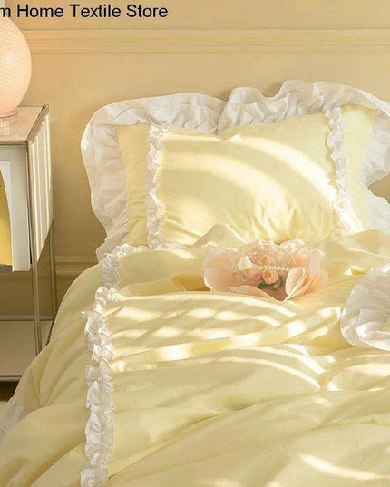 Sumptuous Korean-Style Washed Cotton Bedding Ensemble with Elegant Envelope Pillowcase Design