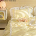 Luxurious Korean-Inspired Bedding Ensemble with Quilt Cover, Pillowcases, and Flat Sheets