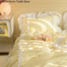 Elegant Korean-Inspired Bedding Set with Quilt Cover, Pillowcases, and Flat Sheets