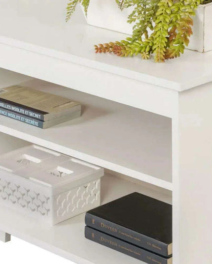 Sleek Modern Wooden TV Stand with Integrated Cable Management - Ideal Entertainment Center for TVs Up to 55 Inches - Quick and Easy Assembly - Supports 66 lbs