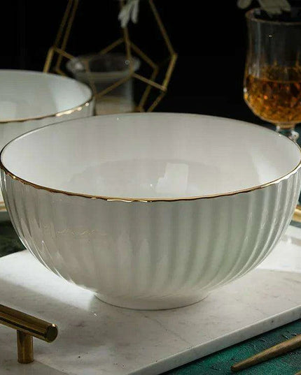 Elegant Handcrafted Gold-Accented Bone China Dinnerware Set