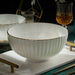 Sophisticated Hand-Drawn Gold Accents Bone China Dining Set