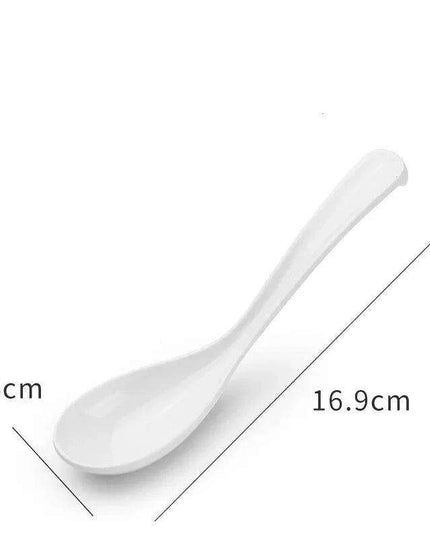 Sophisticated Black Melamine Serving Spoon with Elegant Japanese Porcelain Motif