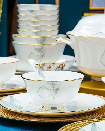 Sophisticated White Ceramic Dining Essentials Set