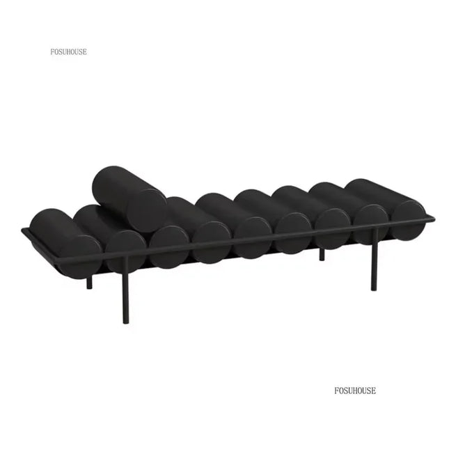 Wrought Iron Shoe Bench Ottoman — Upholstered Seat, Multi-Finish