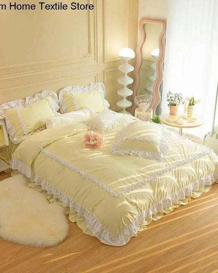 Sumptuous Korean-Style Washed Cotton Bedding Ensemble with Elegant Envelope Pillowcase Design