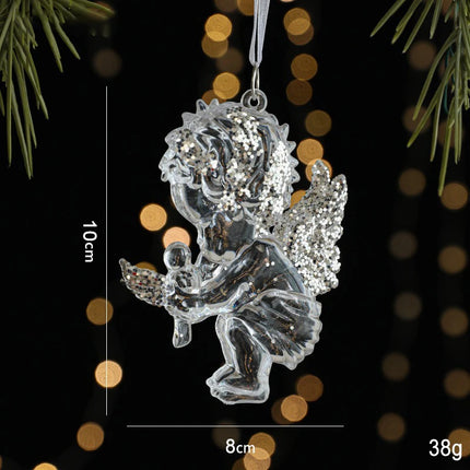 Transparent Acrylic Ice Crystal Tree Pendant – Christmas Ornament