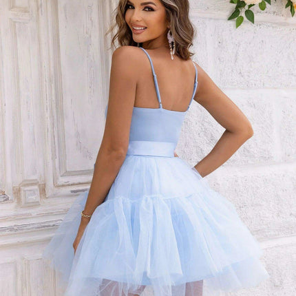 Chic Backless White Mini Slip Dress for Women - Perfect for Summer Parties, Birthdays, and Bridesmaids