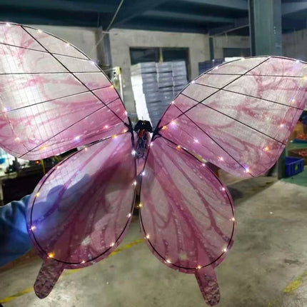 Rc Light Up Flapping Bionic Butterfly Led Flying Insect Model Stage Pr