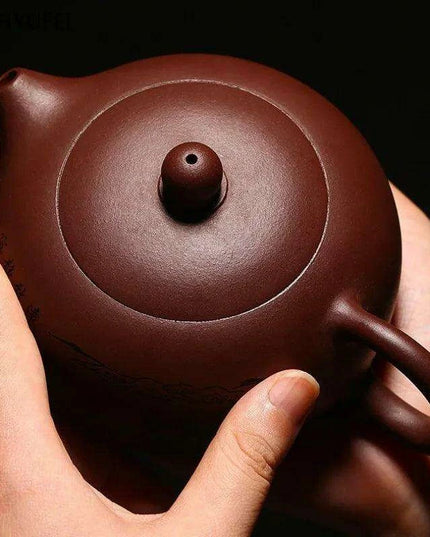Handcrafted Yixing Purple Clay Teapot for Traditional Kung Fu Tea Ceremony