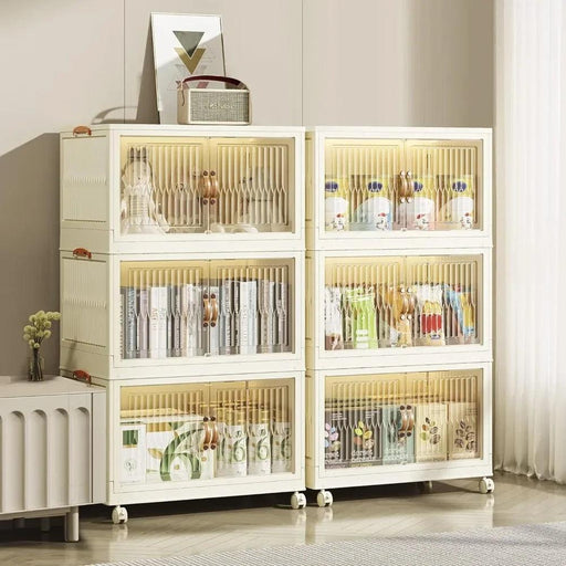 Clear-View Stackable Storage Bin with Rolling Wheels for Effortless Organization