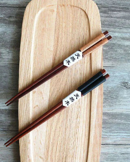 Artisan Wooden Japanese Chopsticks with Anti-Roll Design - Elevate Your Dining Experience
