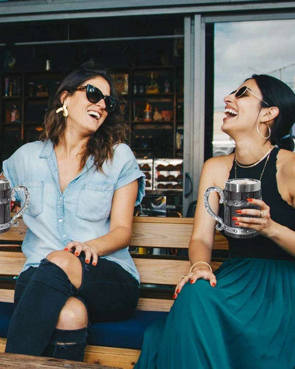 Viking-Inspired Stainless Steel Mug with Artistic Resin Design