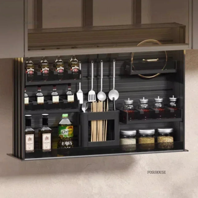 Electric Voice-Controlled Vertical Lifting Kitchen Cabinet Storage Rack — 10 Widths