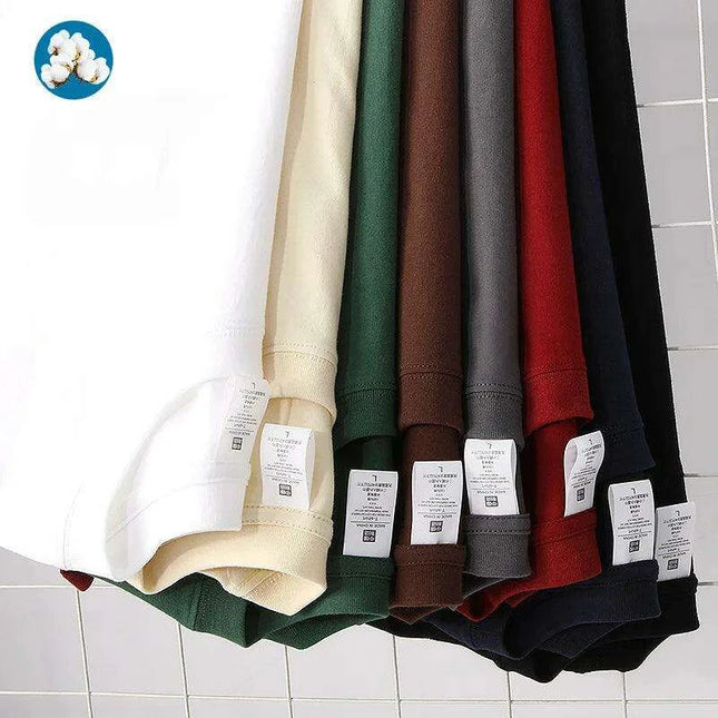 Couples' Premium Heavyweight Cotton Tee - Unisex Summer Short Sleeve Top