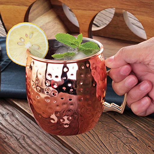 5-1PCS 500ML Moscow Mule Copper Plated Mugs Stainless Steel Anti-Fall Beer Wine Coffee Drinkware Cup Champagne Party Bar Tool