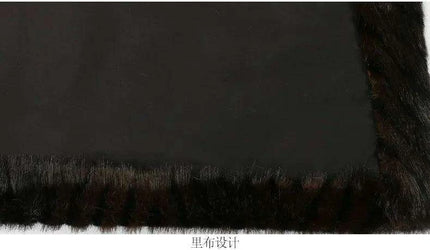 Elegant Striped Faux Mink Fur Winter Coat