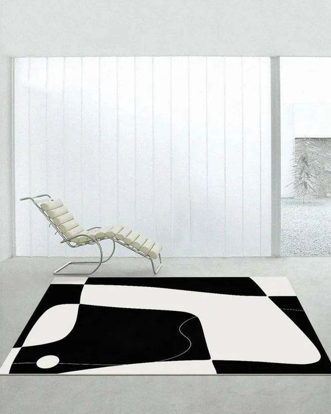 Chic Eco-Conscious Monochrome Abstract Area Rug with Superior Stability