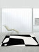 Luxurious Black and White Abstract Art Carpet with Enhanced Stability Features