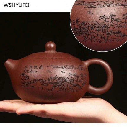 Handcrafted Yixing Purple Clay Teapot for Traditional Kung Fu Tea Ceremony