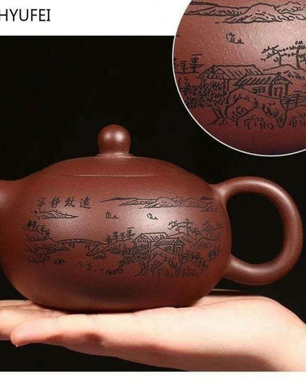 Handcrafted Yixing Purple Clay Teapot for Traditional Kung Fu Tea Ceremony