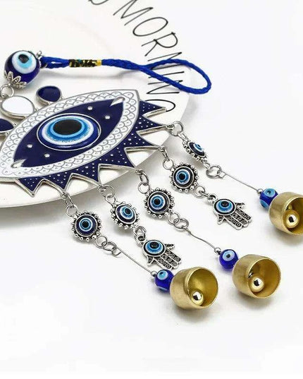 Turkish Blue Glass Evil Eye Wind Chime - Handmade Protective Home Decor