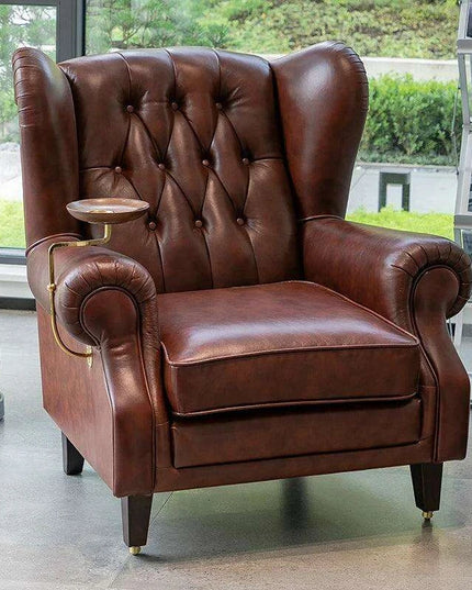 Elegant Leather Wingback Chair for Modern Living Areas