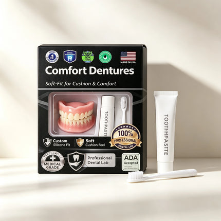 Instant Smile Moldable Silicone Denture Kit — Natural Ivory, Upper & Lower