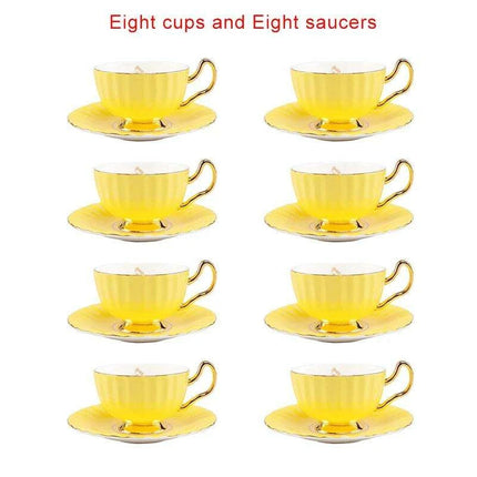 Elegant Heritage: Exquisite Bone China Tea and Coffee Set with 24K Gold Accents