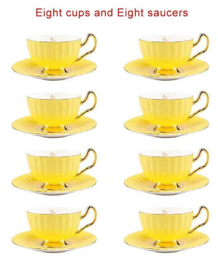 Elegant Heritage: Exquisite Bone China Tea and Coffee Set with 24K Gold Accents