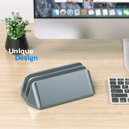 Adjustable Aluminum Vertical Laptop Stand for Enhanced Workspace Organization - Compatible with Devices Up to 17.3"