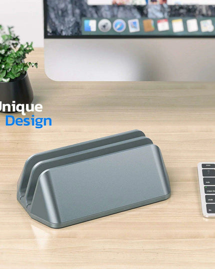 Adjustable Aluminum Vertical Laptop Stand for Enhanced Workspace Organization - Compatible with Devices Up to 17.3"