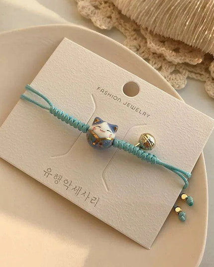 Lucky Cat Beaded Bracelet - Adjustable Harajuku Fashion Statement for Trendy Girls
