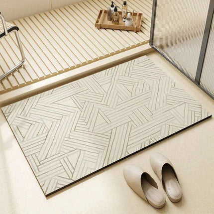 Chic Diatomite Bath Mat Set - Stylish Water-Absorbing Toilet Ensemble