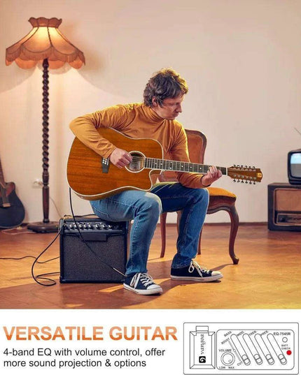 Young Musician's Premium 12 String Acoustic Electric Guitar with Sapele Body