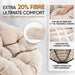 Luxurious 360° Swivel Wicker Papasan Chair with Plush Cushion and Metal Frame