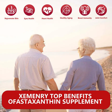 Xemenry Astaxanthin 24mg Triple Strength Softgels — High Potency Microalgae Antioxidant Supplement