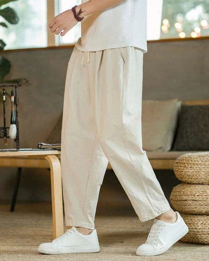Cotton-Linen Summer Casual Trousers for Men
