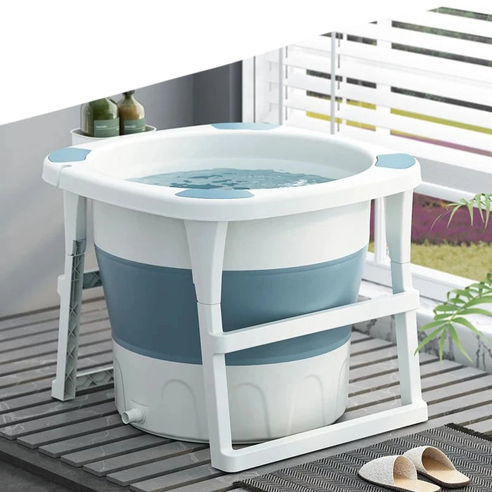 Portable Luxury Folding Bathtub for Men - Stylish Home Spa Experience