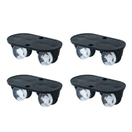 Set of 4 Silent Self-Adhesive Mini Caster Wheels for Easy Movement of Storage Bins and Trash Cans - Scratch-Free and Versatile